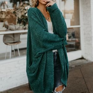 Vici Collection Chenille Pocketed Dolman Cardigan